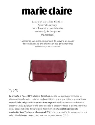 Extracto del artículo en la Revista Marie Claire